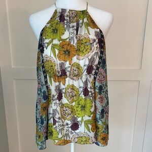 Zara Multicolor Floral Halter Blouse size small in excellent condition